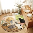 Black Cats 4' Round Rug for Cozy Reading Nook Home Office Chair Area ...