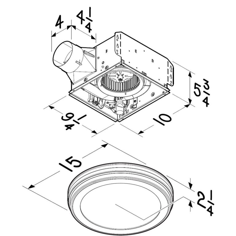 Broan Aer80l 80 Cfm 0.8 Sone Ceiling Mounted Exhaust Fan - White -  Walmart.com
