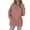 Pink, variant on Joau Women's Casual Solid Color Round Neck Loose Pocket Long Sleeve Sweatshirt