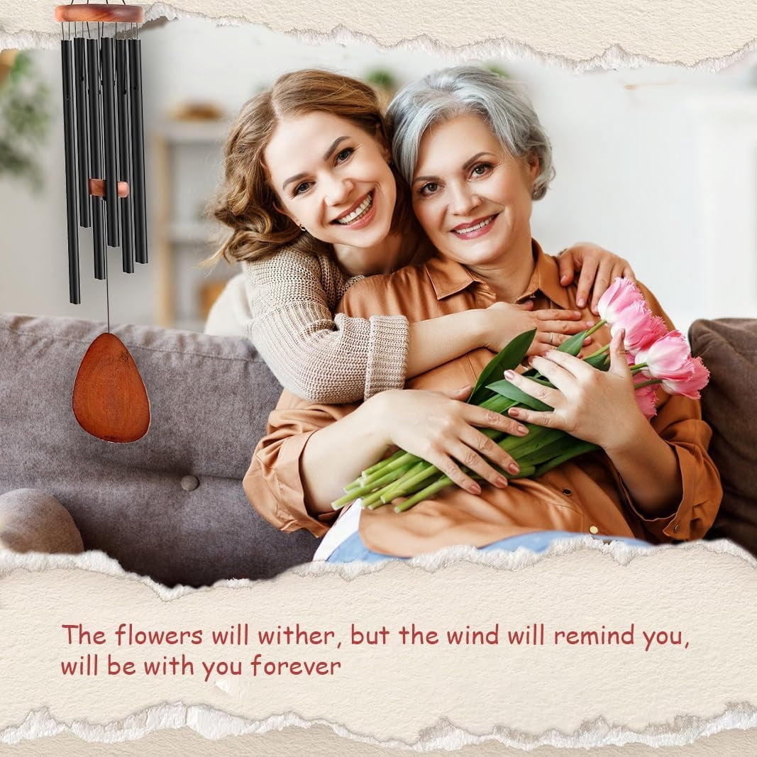 ​​Mother's Wind Chime Gift - Floral Design & Soothing Sounds for Birthday, Christmas, Mother’s Day - Durable Outdoor/Indoor Decor