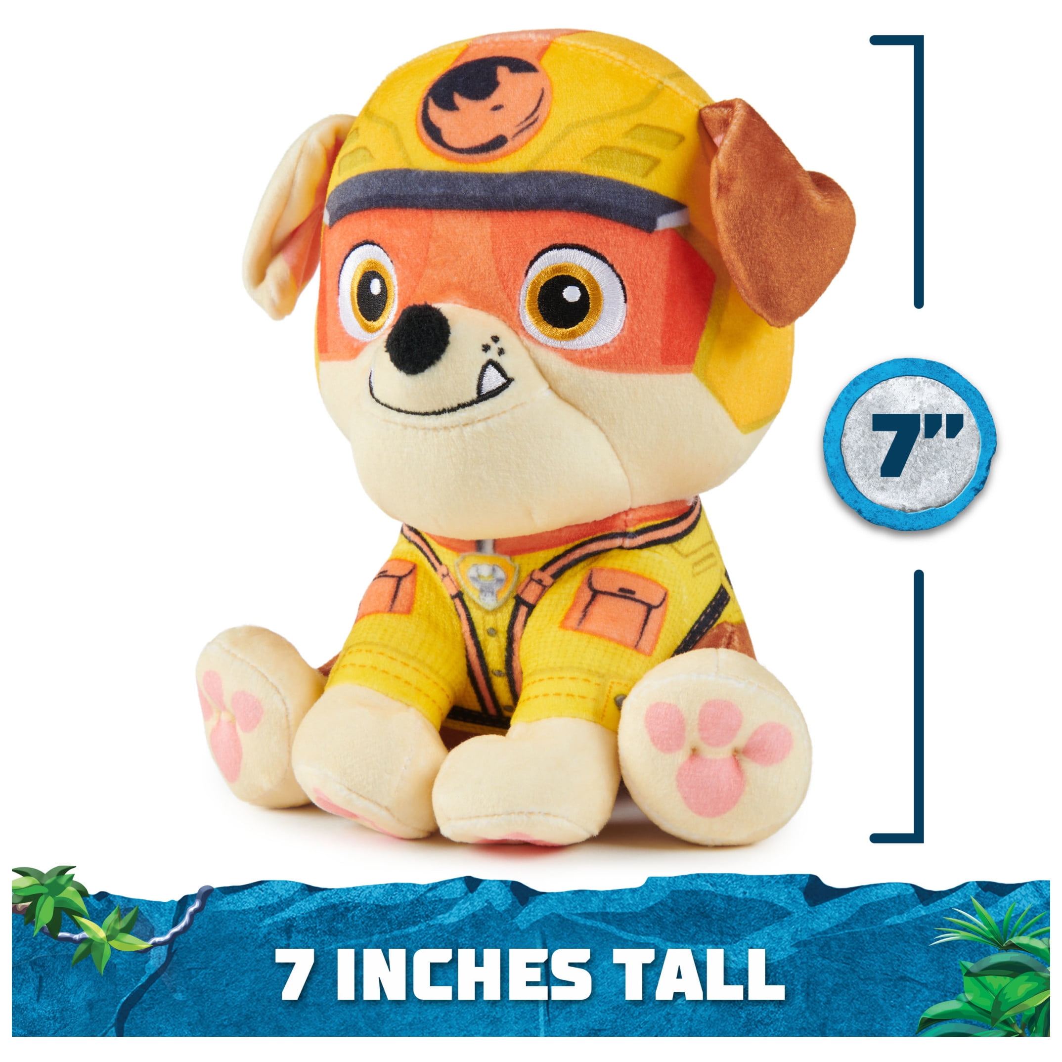 PAW Patrol Jungle Pups, Rubble 8-Inch Plush Toy
