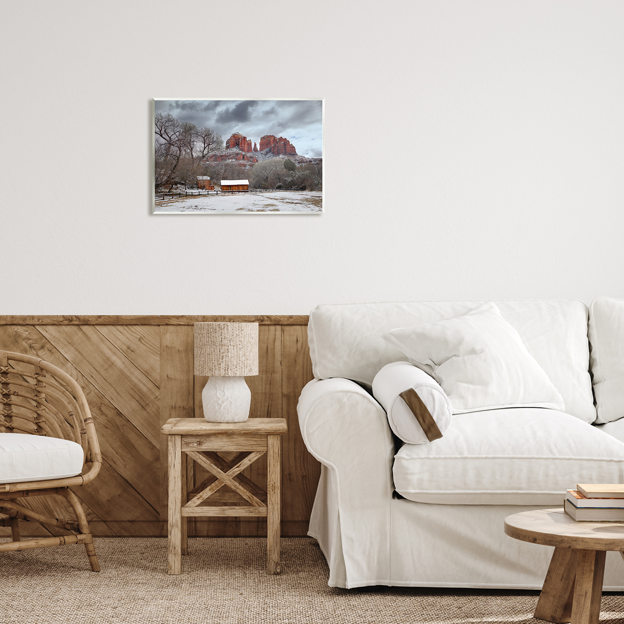 Stupell Industries Snowy Rural Landscape Nature Photography Unframed Art Print Wall Art, 19 x 13