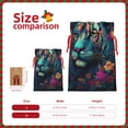 thumbnail image 3 of Pofeuu Colorful Flower Tiger Print Burlap Bags with Drawstrings Drawstring Gift Bags Pouch Bag for Thankgiving Birthday Party Gift Wrapping Treats and Party Favors-Medium, 3 of 9