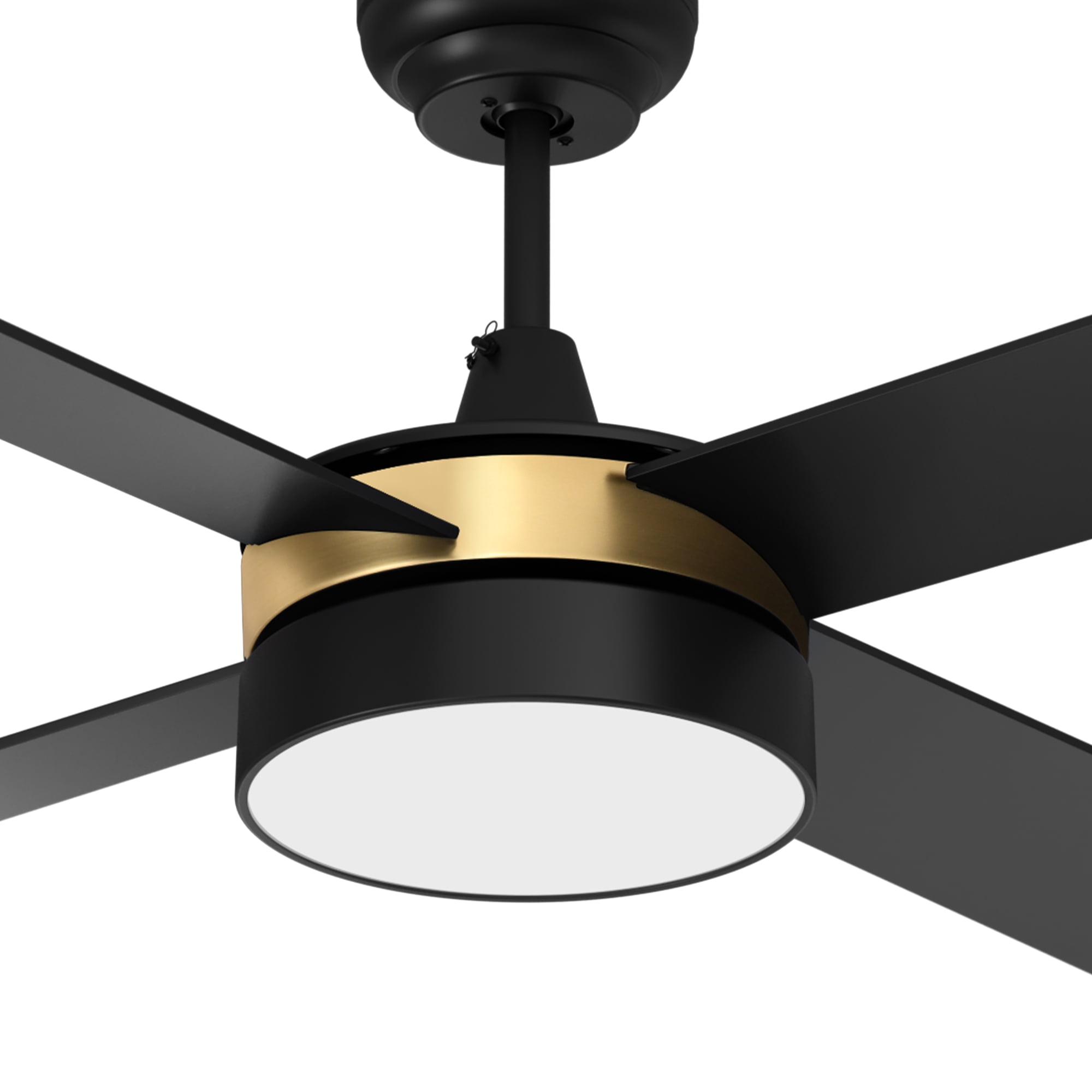 Uforic 52 Inch Black Gold Ceiling Fans with Light and Remote, Modern Dimmable Fan for Indoor Outdoor