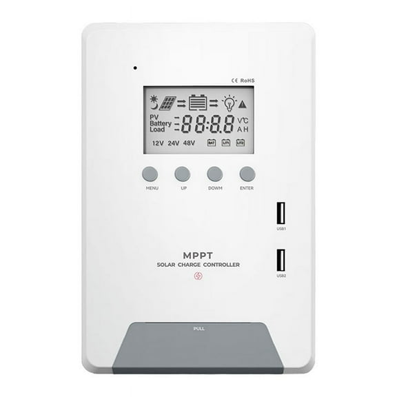 MPPT Solar Charge Controller 30A 12V/24V Dual USB with LCD Display for Power Smart Home