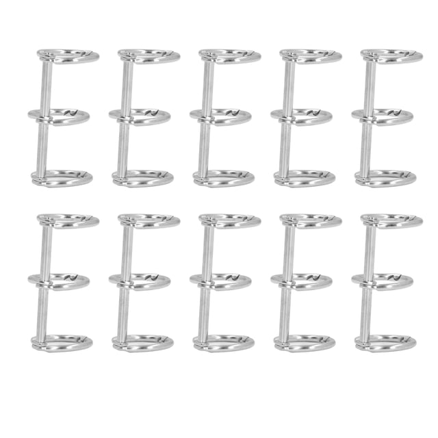 10 Pieces Loose Leaf Binders Book Rings, Silver Metal 3 Ring Binder Rings for DIY Photo Album, Travel Diary, Notebook, Round Circle Calendar, 15/20/25/30mm Inner Diameter