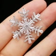thumbnail image 3 of Bluebelljewels Round Cut Cubic Zirconia Snowflake Brooch Pin 14K White Gold Finish Silver, 3 of 4