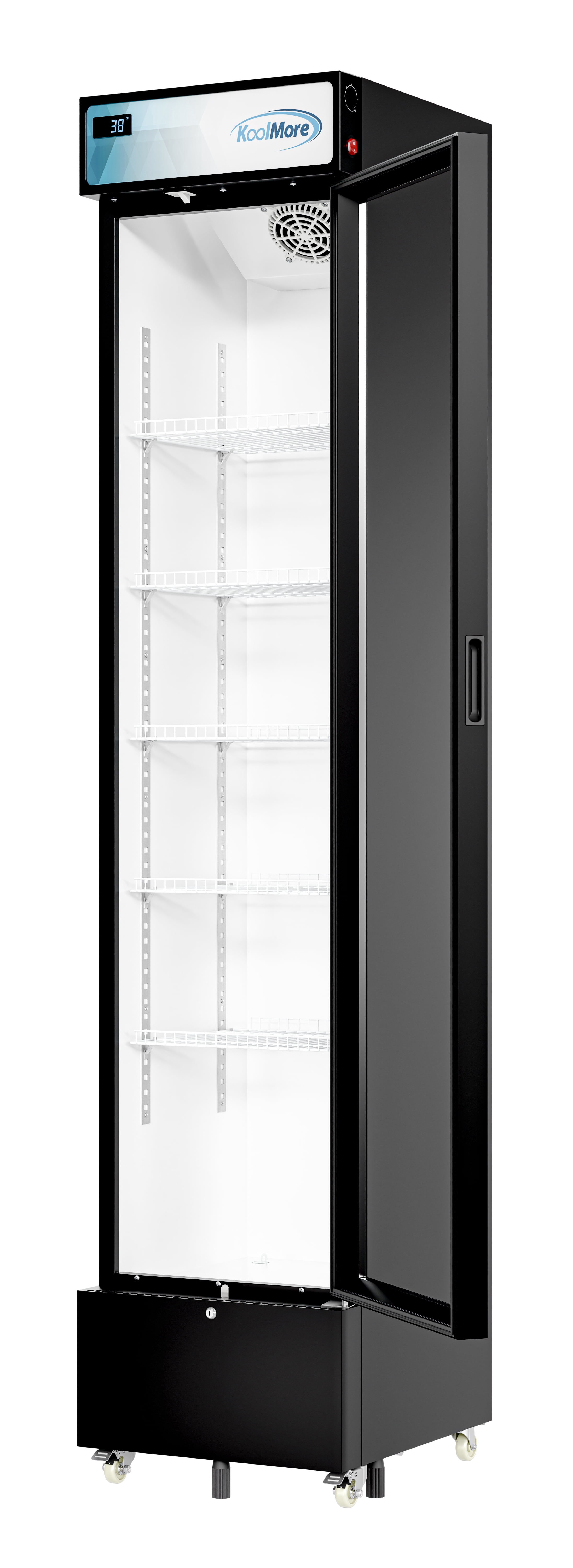 17 in. Slim Commercial Merchandiser Refrigerator 7 Cu. Ft. in Black, ETL Listed (KM-MDR-17S)
