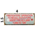thumbnail image 2 of Firefighters Operation to Recall Elevators Insert FIRE Key and Turn to ON Sign(Silver, 1.5X4 inch) (ref-2201), 2 of 4