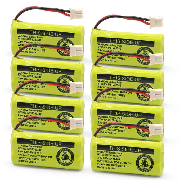 Batería VANBOW BT183342, 2,4 V, 800 mAh, Ni-MH, paquete de 8