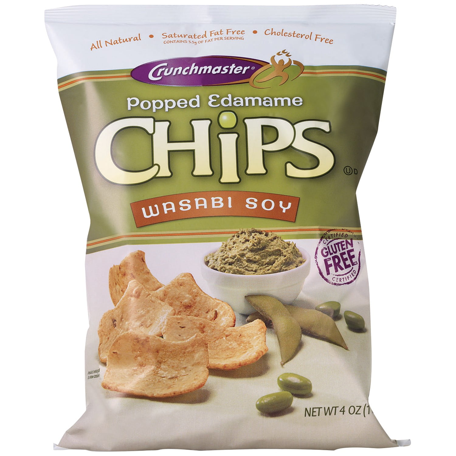 Crunchmaster® Popped Edamame Wasabi Soy Chips 4 oz. Bag