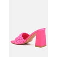 LUST LOOK BRAIDED SATIN BLOCK SANDALS