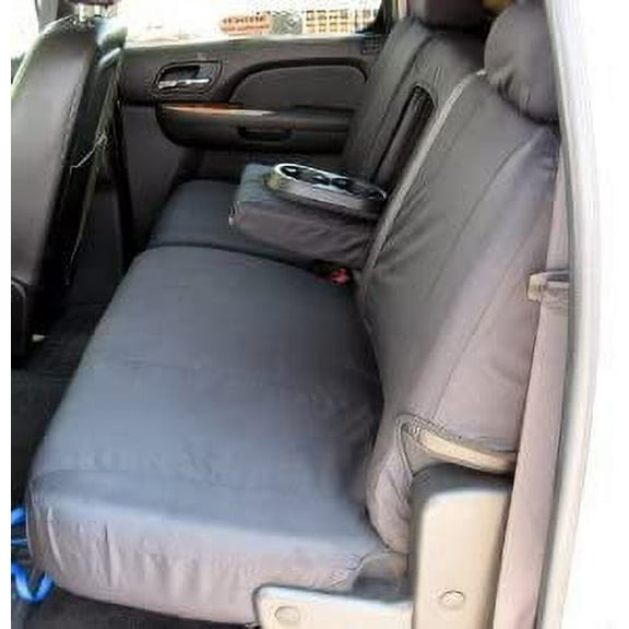 C1122 2007-2014 Chevy Silverado, GMC Sierra Double Cab Rear 60/40 Split Seat with Integrated Armrest in Gray Endura