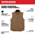 thumbnail image 2 of Milwaukee Heavy Duty Sherpa Lined Vest Brown Xl, 2 of 8