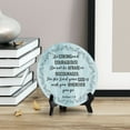 thumbnail image 3 of Be Strong and Courageous! Joshua 1:9 Blue Wood Color Circle Table Sign (5" X 5"), 3 of 4