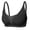 Black, variant on Ohufall Woman Fashion Bras Solid Color Round Neck Bra Without Steel Ring Fine Strap Wirefree Everyday Underwear