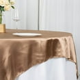thumbnail image 4 of BalsaCircle 72" x 72" Taupe Square Satin Table Overlays Wedding Party Tablecloth Linens Dinner, 4 of 8