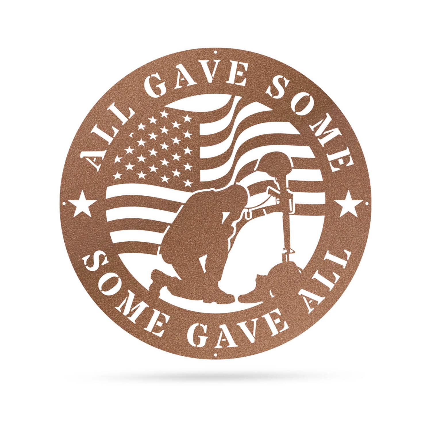 RealSteel All Gave Some, Some Gave All Metal Memorial Sign – Patriotic Wall Art (B - 18")