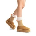 thumbnail image 6 of BURUDANI Women's Mid Calf Winter Platform Boots Genuine Suede Upper Elastic Shaft FuzzyChic Sock-Top Platform Snow Boots with Faux Warm Fur Lined Anti-Slip Booties, 6 of 6