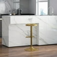 thumbnail image 3 of Metal Bar Stools, Counter Height Adjustable Barstools, Backless 360° Swivel Kitchen Stools for Island, Dining, Bistro, Pub (Gold), 3 of 12