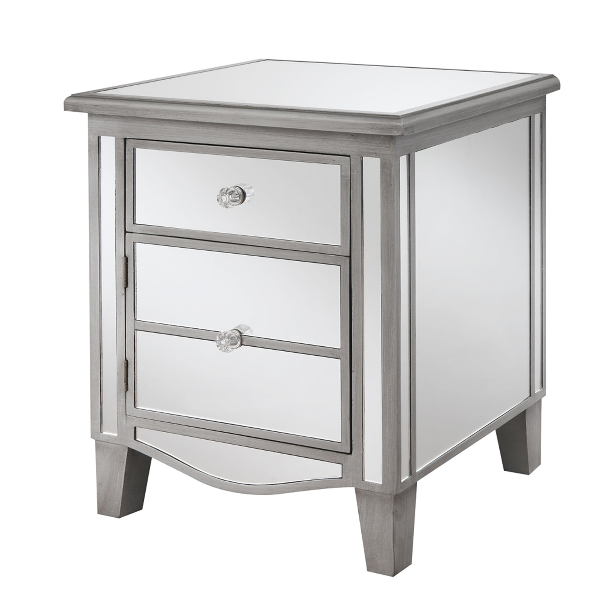 Convenience Concepts Gold Coast Vineyard 3-drawer Mirrored End Table for sale online 
