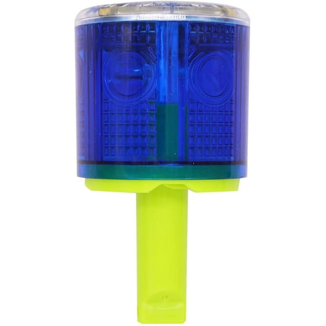 HUGFEGWE Solar Strobe Warning Light 360 Degree Single Column Super Bright Waterproof IP48 for Construction Traffic Dock Marine Light Control Flashing (Blue) CJB91-28221
