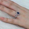 thumbnail image 2 of AYYUFE Women Faux Sapphire Silver Plated Ring Bride Wedding Decor Gift, 2 of 4