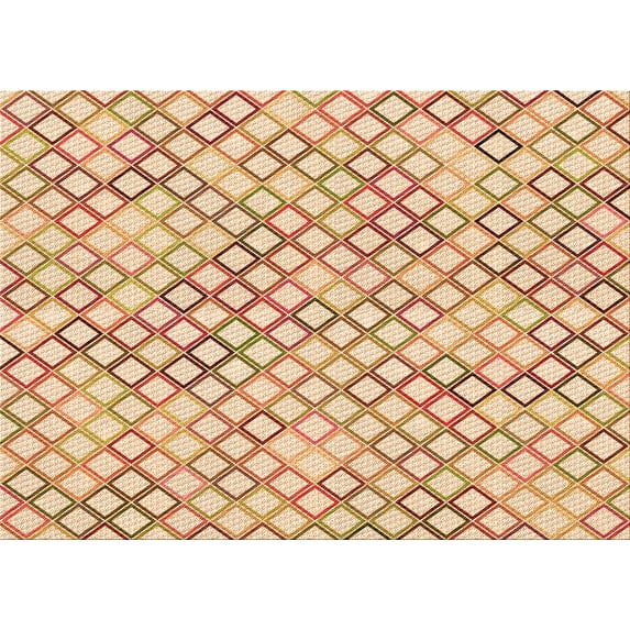 Ahgly Company Indoor Rectangle Patterned Golden Blonde Gold Area Rugs, 4' x 6'