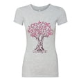 thumbnail image 2 of Wild Bobby Breast Cancer Awareness Pink Tree Words of Encouragement Breast Cancer Awareness Women Slim Fit Junior Tee, Heather Grey, X-Large, 2 of 6