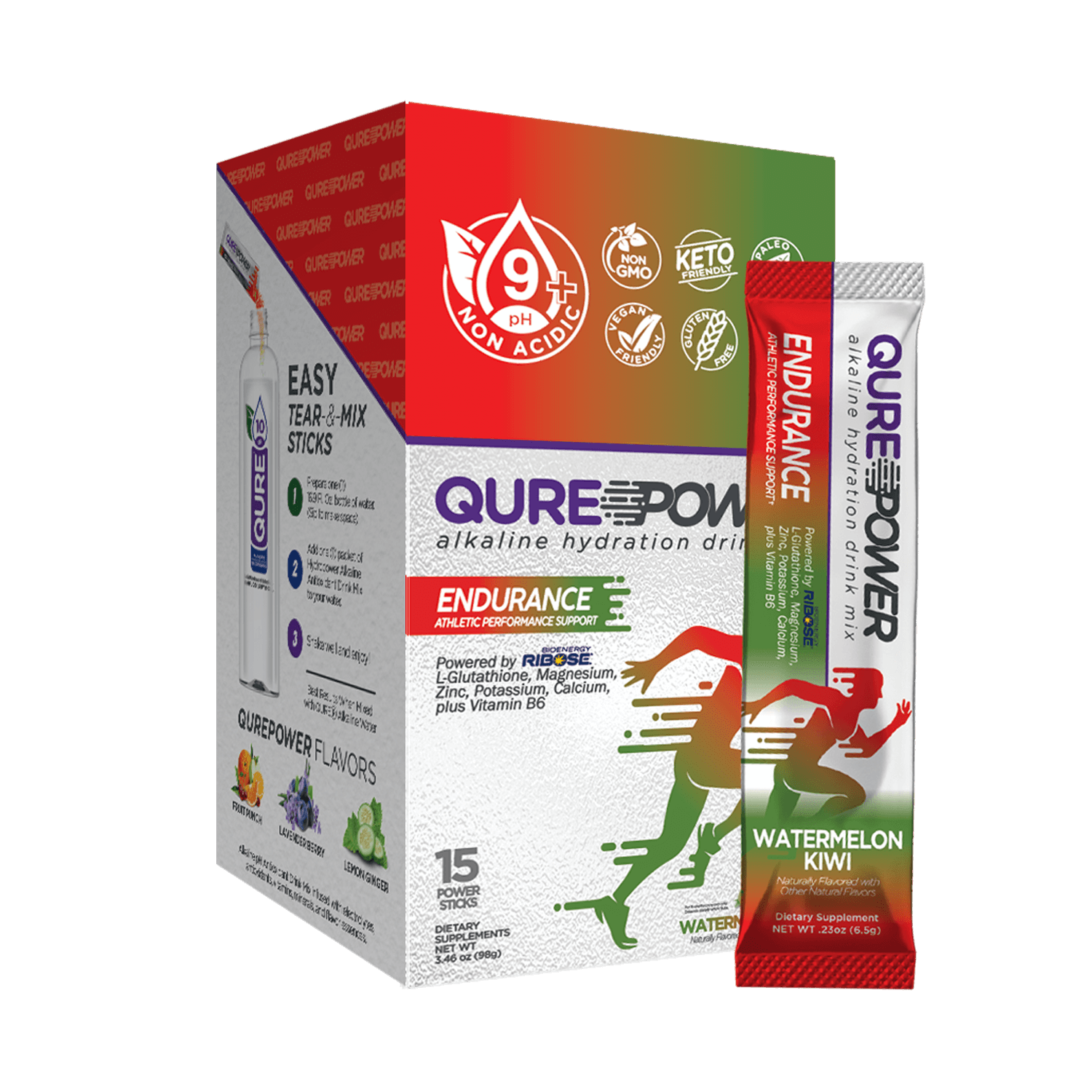 QURE Power Endurance Alkaline Hydration Mix Energy & Endurance