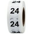 thumbnail image 1 of Circle Dot Number 24 Stickers | 0.75" Inch Round | 500 Pack, 1 of 3