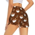 thumbnail image 2 of Uemuo Sloths Need More Coffee Pattern Women's Athletic Shorts High Waisted Running Shorts with Liner Pockets Gym Elastic Workout Shorts-X-Large, 2 of 9