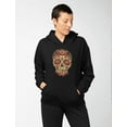 thumbnail image 2 of TeeStars Women's - Sugar Skull Diamond Hoodie XX-Large Black, 2 of 4