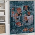 thumbnail image 4 of Juego de 4 cortinas de ducha Anna con alfombrillas antideslizantes, tapa de inodoro y alfombrilla de baño, cortina de ducha impermeable con decoración de dibujos animados para baño con 12 ganchos, 72, 4 of 8