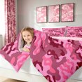 thumbnail image 5 of Manfei Minimalism Camouflage Queen Bedding, Countryside Camo Bedding Comforter Set Queen, Hot Pink, Pink Reversible, 7-Piece, 5 of 6
