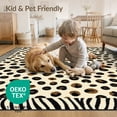 thumbnail image 4 of ODIKA Print Skin Spotted Hid Zebra Stripe Border Akin Fuzzy Fake Cow Flowing Dynamic for Dining Room, Basement, Large Office, Non-Slip Chair-Friendly, 4 of 7