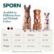 Sporn Ultimate Control Dog Harness, No Pull Adjustable Nylon Walking Harness for Small Dogs, Red, (14-24 Girth Size)
