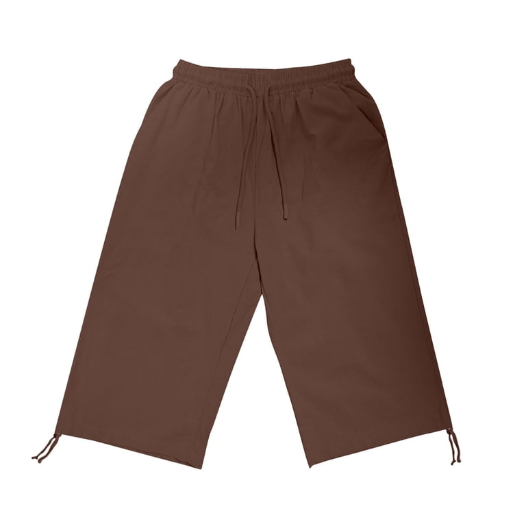 Brown Shorts for Women's Knee Length Short Pants Ladies Loose