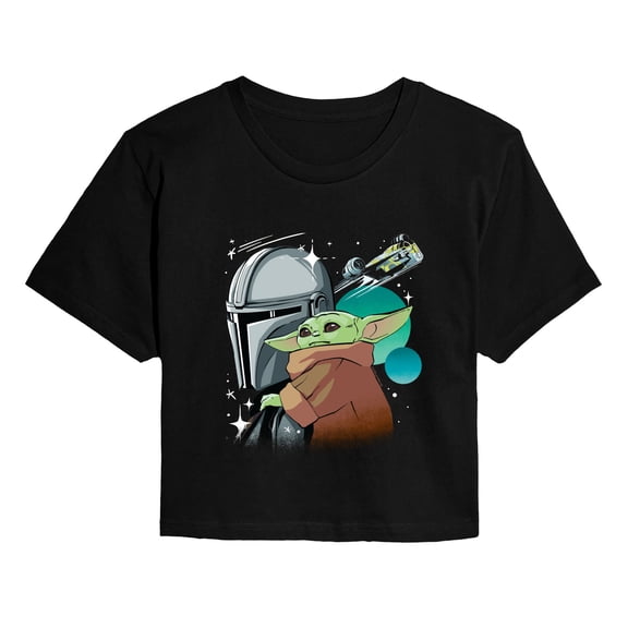 The Mandalorian And Grogu - Pose - Juniors Cropped Graphic T-Shirt