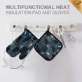 thumbnail image 3 of 2 PCS Oven Baking Gloves Set Heat Resistant Oven Mitt & Pot Holder Set Cooking Mitts Kitchen Home Supplies Black Cats and Mystical Symbols, 3 of 5