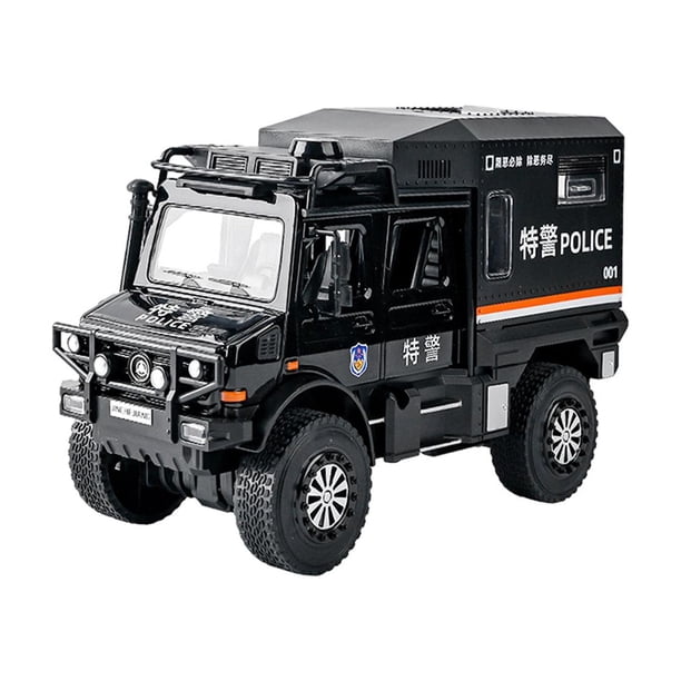 Camión modelo fundido a presión 1:20, camión de juguete modelo de metal, coche modelo de simulación, coches impulsados por fricción para niños y niñas negro