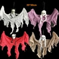 thumbnail image 2 of CNKOO Halloween Hanging Skull Head Ghost Haunted House Escape Horror Props Ornament, 2 of 4