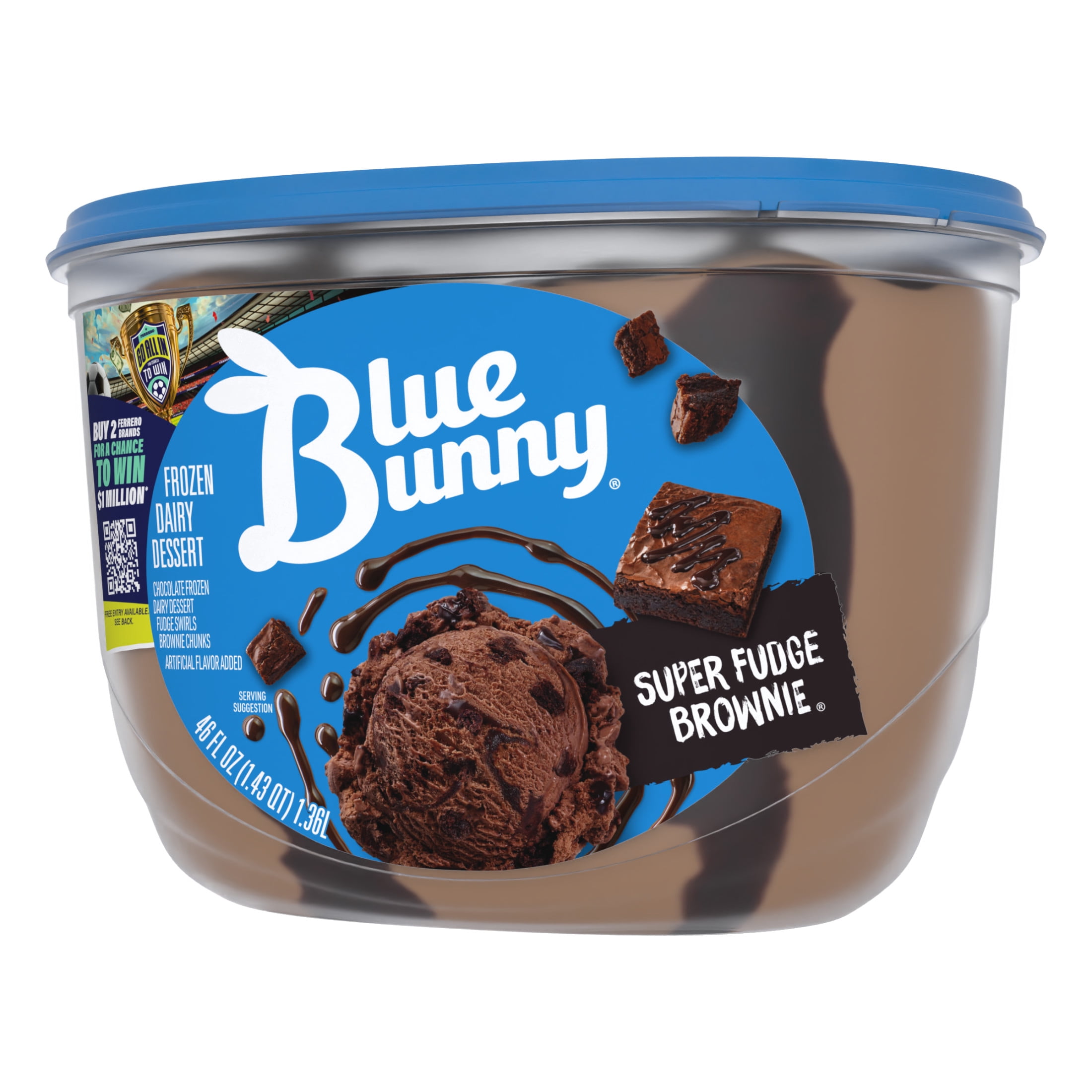 Blue Bunny Super Fudge Brownie Premium Frozen Dessert, 46 fl oz