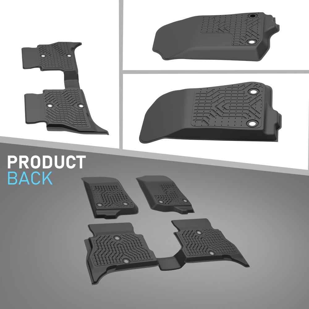 3D Molded Floor Mats Carpets Liner All Weather TPE Fit for 2021-2024 Jeep Wrangler 4xe