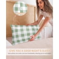 thumbnail image 5 of Sage Green Checkered Pillow Cases Queen Size Set of 2, Smooth Satin Pillowcase for Hair and Skin, Green White Buffalo Plaid Decorative Cooling Bed Pillow Covers with Zipper, 20x30 Inches, 5 of 5