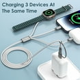 thumbnail image 6 of 3-in-2 Watch Charging Cable Compatible with Apple Watch Ultra/SE/Series 10/9/8/7/6/5/4/3/2/1 & iPhone 16/15/14/13 & Galaxy S24 - 4FT Travel Charger - White, 6 of 7