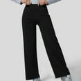 thumbnail image 5 of BLVB High Waist Wide Leg Pants for Women Casual Loose Straight Pants Solid Color Work Office Trousers with Pockets, 5 of 7