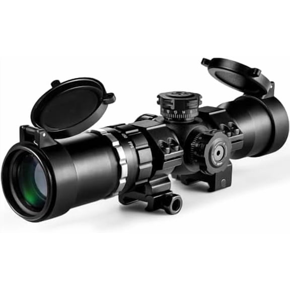 Crossbow Scope 1.5-5x32, with Locking Ring, 250-450 FPS Speed Adjustment, Speedlock Scope, 20-100 Yards, Etched Glass Reticle, Red Green Illuminated Optic Crossbow Scope for Hunting$$Other