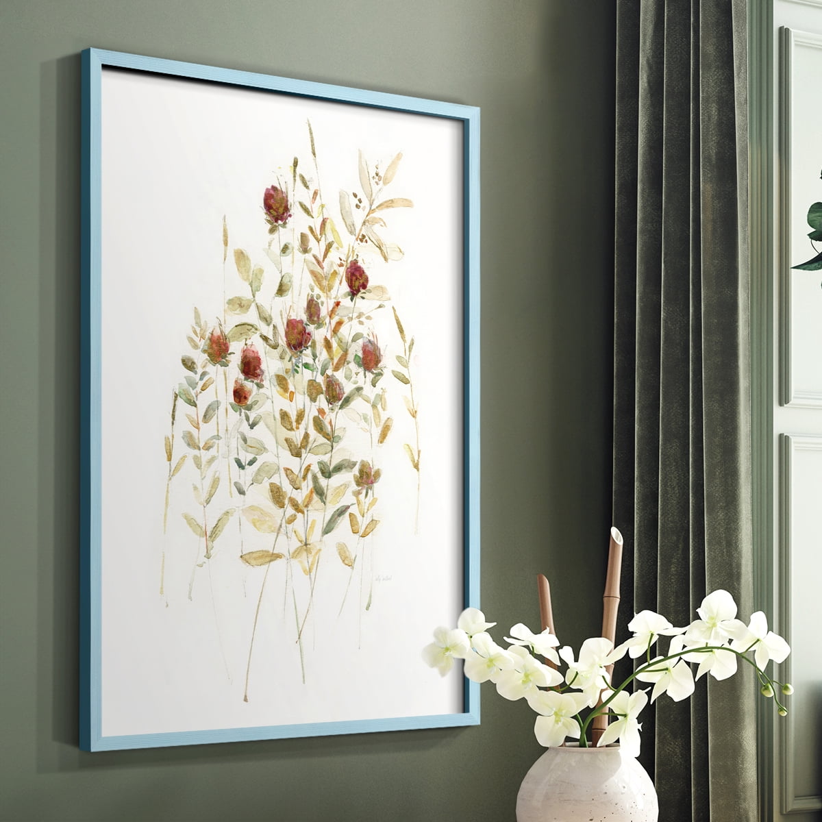 Wildflower Breeze I Framed Print - Solid Wood in Single Picture Frame Solid Wood 2 Framed Print