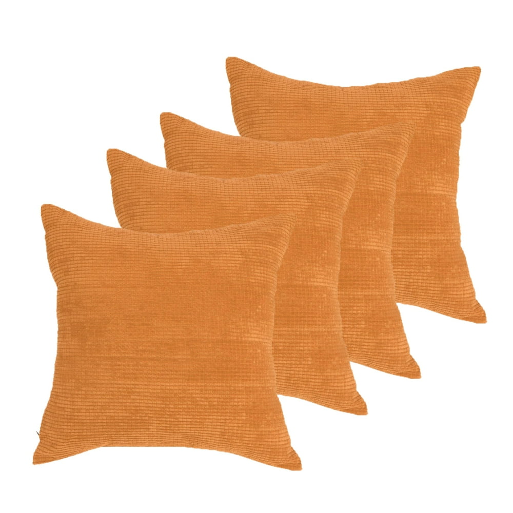 Unique Bargains 4Pack Corduroy Decorative Throw Pillow Covers Orange
